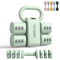 2-in-1 Adjustable Dumbbell Set for Women - 4 Levels (2.2lbs to 12.1lbs) - Home Gym Weights for Women at Home - Fitness Dumbbells - color: Green