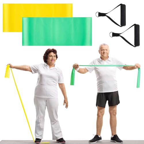 2 Pcs Resistance Band with Handles Chair Exercise Equipment for Seniors Physical Therapy Band Gifts for Elderly Women Rehab, Physical, Grandma, Grandpa - color: black