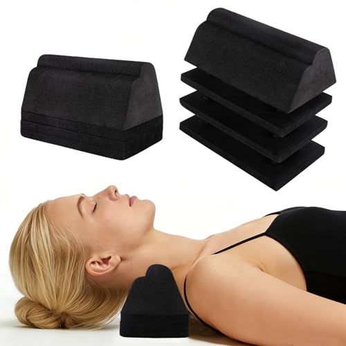 Neck and Shoulder Relaxer, Cervical Neck Support Ergonomic EVA Neck Stretcher Chiropractic Pillows for Pain Relief, Cervical Traction Device for Cervical Spine Alignment, 4 Layer Adjustable