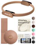 Pilates Kit for Women – Home Pilates Equipment Set with Ring, Ball & Resistance Bands | Pilates Starter Kit with Accessories in Gift Box - color: Mocha, style: Essential Kit - 3PC