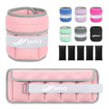 Adjustable Ankle Weights 1-3/4/5/6/8/10/20 LBS Pair with Removable Sandbags for Women & Men - color: pink, size: 10lbs Pair (5lb Each Weight)