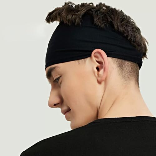 10 Pack Mens Running Headband, Sports Headbands for Men, Sweatband Headbands for Running,Cycling,Football,Yoga, Fitness Workout Stretchy Unisex Hairband