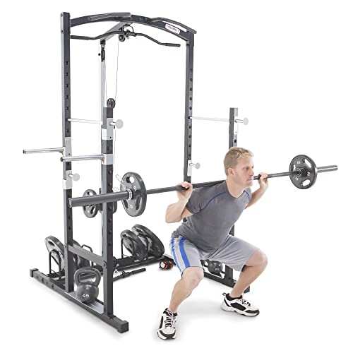 Marcy Strength Training Home Gym Cage with Pulley System for Weightlifting, Bodybuilding, Full Body Workout Equipment for Home Exercise - style: Home Gym Cage