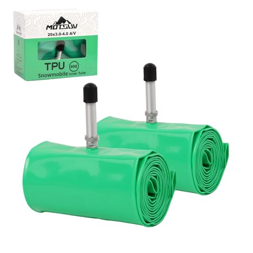 2 Pack Fat Bike TPU Inner Tube, Aluminum Schrader Valve, 20/24/26/27.5/29" x 3.0-4.0" Snow Bike Inner Tube, Lightweight, Puncture Resistant, for Fat Tire/Snowmobile/Beach Cruiser Bike - size: 20*3.0-4.0 Green