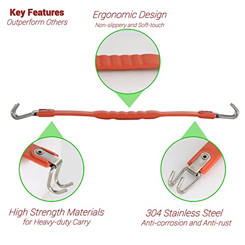 Golf Cart Battery Lifter - 2 PCS, Carry Strap for Trojan, Club Car, EZGO, Yamaha - Black or Orange - color: Orange