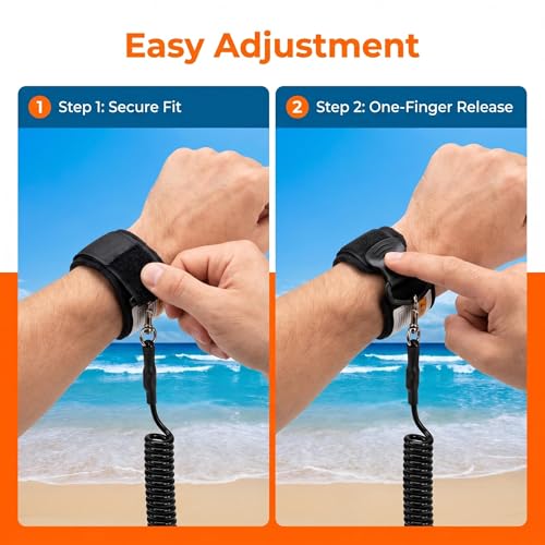 Surfboard Leash, Straight Surf Board Leg Rope with Wrist/Ankle Strap - Universal Design for Shortboards, Longboards, Paddleboards - Surfboard Replacement Accessory - color: Orange