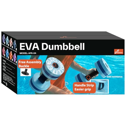 Sportneer Water Weights Aquatic Exercise Dumbbells Water Dumbbell Aerobics Workouts Set of 2 EVA Foam Pool Weights Dumbbells Set Aqua Fitness Barbells Equipment for Water Aerobics Weight Loss - color: Blue