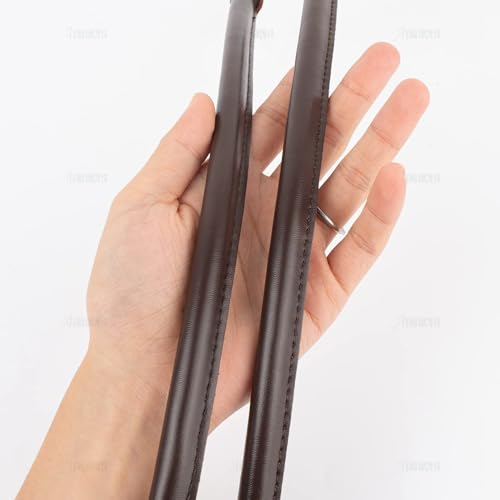AUEAR, 2 Pack Purse Straps Replacement Leather Handbag Handles Dark Brown with Gold Metal Lobster Buckles - color: Dark Brown