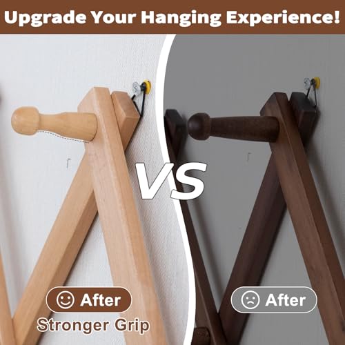 SCUNDA Wall Rack with 10 Hooks, Wooden Wall Expandable Coat Rack for Coat, Hats, Baseball Caps, Coffee Mug, Jewelry(Natural) - color: Natural, size: 10 Hooks