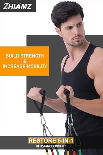 Resistance Bands with Handles, Single Resistance Bands, Exercise Bands with Handles, for Resistance Training, Physical Therapy, Home Workouts, Fitness, Pilates - color: Black-gray-set -200lbs