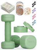 Adjustable Dumbbell Set｜2LB 3LB 4LB 5LB Light Hand Weights for Women｜One-Twist Weight Adjustment｜Non-Slip Curved Grip Handle｜Free Weights for Home Gym, Rehab, Pilates, Yoga, Strength Training - color: Sage