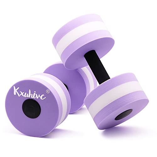 Water Dumbbells, 2Pcs Foam Barbells Water Aerobics Weight for Pool Exercise | EVA Foam, Aquatic Pool Fitness, Exercise Equipment, Lightweight, High Density, Water Resistance Weight Loss for Therapy - color: Purple