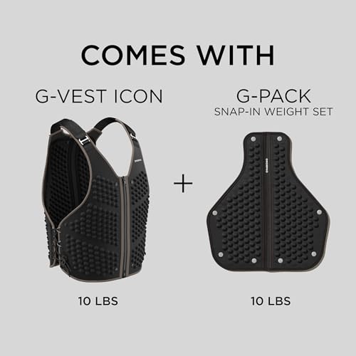 OMORPHO Men’s 20 lb G-Vest Icon Bundle adjusts from 10 lb to 20 lb with included G-Pack weight panels. Low-profile, fully adjustable comfort fit for walking, hiking, running, and training. - color: Luxe