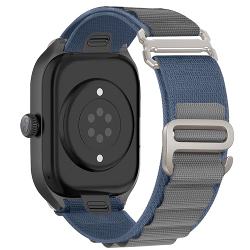 Alpine Loop Nylon Band - Compatible with Apple Watch Ultra 2/Ultra Bands 49mm 45mm 44mm for Men Women, Adjustable with Metal C Hook Strap for iWatch Ultra 2 iWatch Ultra Series 10 46mm SE/9/8/7/6/5 - color: Alpine/New Blue Titanium