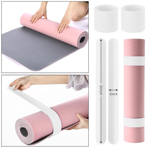 Halloscume Yoga Mat Bag Set for Women Including Yoga Tote Bag (Without Mat) Booty Resistance Bands Non Slip Sports Socks Silicone Ties for Pilates Travel Workout Office Home Gym - color: White