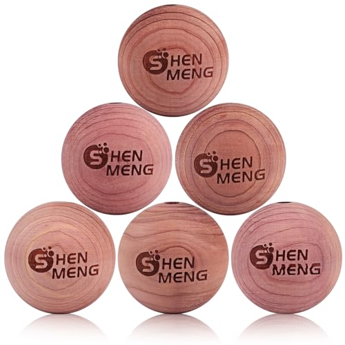 Shoe Deodorizer Balls, Sneaker Balls with Natural Woody Scent, 6pcs Odor-Fighting Shoe Freshener Balls, Odor Eliminators for Boots, Gym Bag, Closet, Locker, Hamper, Drawer