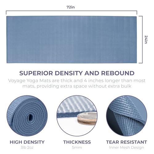 Voyage 5mm Studio Yoga Mats, 10 Pack, 72x24in - color: Slate