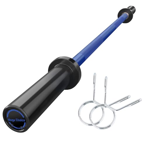7FT/4 ft Home Gym Barbell Bar – 700LB/1500LB/500LB Capacity, Anti-Slip Knurling, Solid Steel, for Weightlifting, Strength Training - color: Blue, size: 4FT-Straight Bar