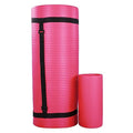 BalanceFrom 71x24 Inches Yoga Mat with Knee Pad and Optional Blocks – Extra 1-Inch Thick Non-Slip Foam with Anti-Tear Surface and Carrying Strap for Home, Studio, or Gym Workouts - color: Pink, style: Mat & Knee Pad