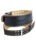 Harbinger Padded Leather Contoured Weightlifting Belt - 4" or 6” Width - Interior Suede Lining & Foam Cushioning - Heavy-Duty Dual Prong Steel Roller Buckle - for Lifting Support - size: XX-Large, style: 6 Inch