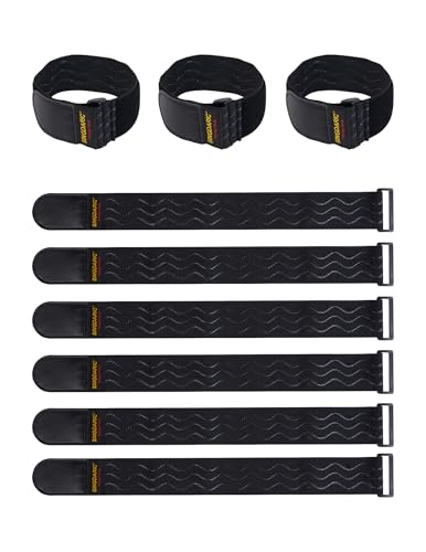 Elastic Cinch Strap, 6 Pack, 18"x2" | Anti-Slip Strips, Super-Stretch Storage Straps, Extension Cord Management, Cable Storage,Hoses,Fixed Bike - size: 2"x18"- 6Pack