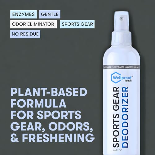 2-in-1 Sports Cleaner & Odor Eliminator - 3X Powerful Nano-Enzyme Deodorizer for Gloves, Hats, Helmets, Cleats, Shoes, Clothes, Bags, Sports Equipment & Athletic Gear | Remove Stink & Dirt