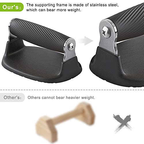Push Up Bars with Bottom Anti-Slip Pad Push Up Handles for Floor Soft Plastic Pushup Handles Strength Training Pushup Stands - color: Black-A