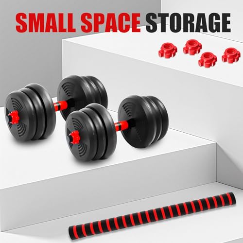Adjustable Dumbbell Set, 5-44 lbs Free Weight Set with Connector, Convertible Dumbbell, Barbell, Push-up, Home Gym Fitness Weight for Men Women - color: FAN-44POUNDS