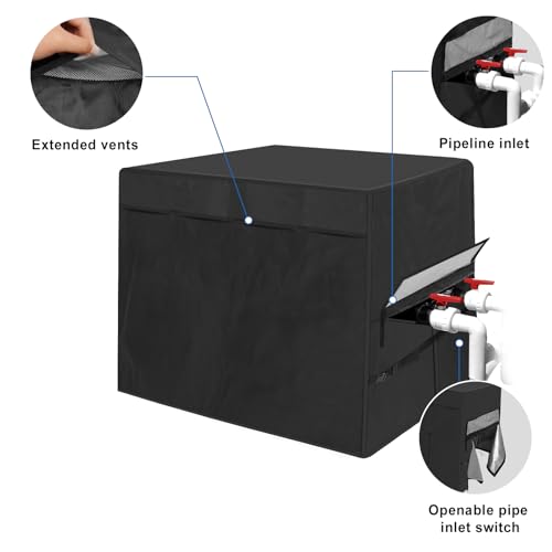 Pool Heater Cover for Hayward,600D Heavy Duty Pool Heater Cover for Outside Units Pool Heater Winter Cover Waterproof Pool Pump Equipment Cover 40" L X 34" W X31 H