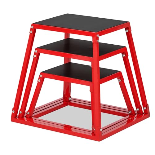 Jump Boxes, Heavy-Duty Steel Plyometric Jump Box for Home Gym, Step up Box for Workout with Rubber Pad Plyo Jumping Box Platform Conditioning Strength Training with Sizes 12", 18", 24", 30" - size: Rectangular