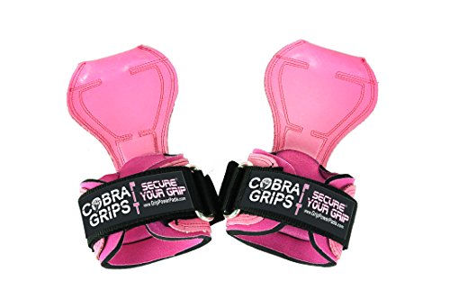 Cobra Grips Weight Lifting Gloves with Adjustable Neoprene Padded Wrist Wraps - Heavy Duty Alternative to Power Lifting Hooks for Deadlifts - color: FIT Pink Rubber, size: 4.25 - 7.0"