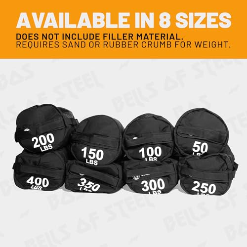 Strongman Sandbag for Working Out [Bells of Steel] Fitness Sand Bag Sacks, Commercial and Home Gym Sand Bags for Weight Training with Handles for Workout - style: 150 lb