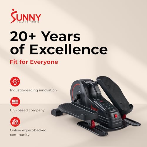 Sunny Health & Fitness Under Desk Pedal Elliptical Machine Leg Exerciser - color: Matte Black