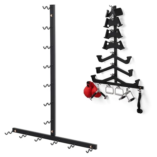 Cable Attachment Storage Rack, LAT Pulldown Bar Holder, Home Gym Organizer for Cable Handles and Attachments - color: Vert.+Horiz.-2pis