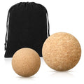 TrelaCo Cork Massage Balls Set of 2 for Fascia Release After Exercise Yoga Point Therapy Relax Muscles Relieve Stress Tools - size: 4.5+6cm