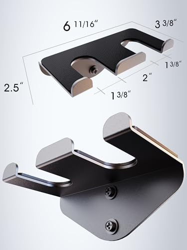 VAIIO Single Olympic Barbell Hanger,Garage Gym Bar Wall Rack,Vertical Barbell Mount Rack,Black Powder Coated,Space Saving Commercial or Home Gym Accessory,Holds Under 33mm Bar Size - color: 3mm 2Hooks Black