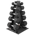 Fitvids Rubber Coated Hex Dumbbell Set with Storage Rack, 100/150/200/550 LB Hand Weight Set with Anti-Slip Grip for Home Gym - size: 150LBS Set