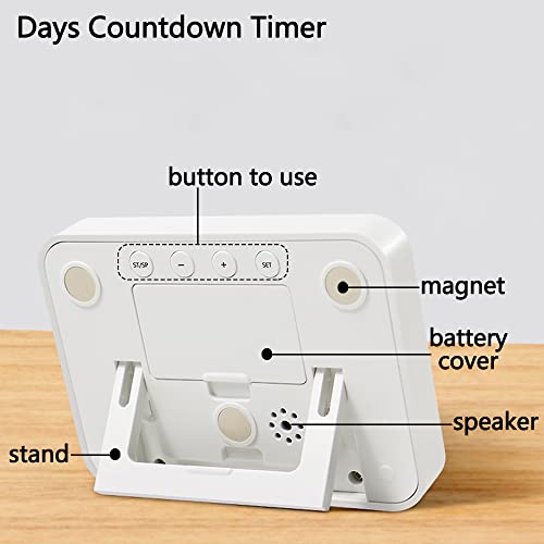 Digital Countdown Days Timer Clock- 9999 Days Count Down Timer with Stand Strong Magnetic Back for Retirement Wedding Vacation Birthday Exam Lab Kitchen Cooking - style: M281 Day Timer