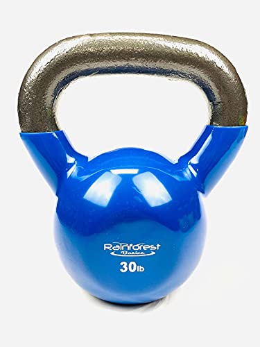 Vinyl Coated Cast Iron Kettlebell Weight - color: Blue