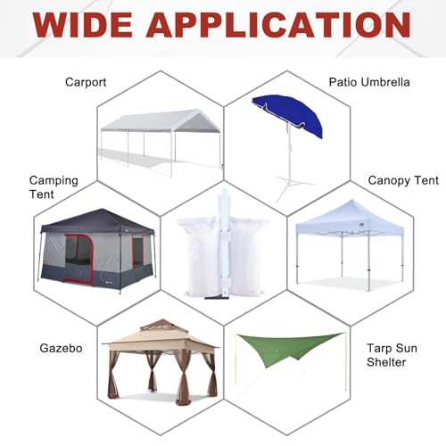 ABCCANOPY Canopy Weights 120 LBS Tent Sand Bags,4-Pack White(No Sand) - color: White, size: 120 LBS
