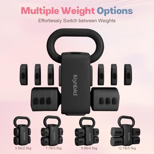 kisnbld Adjustable Dumbbell Set of 2, 4 in 1 Free Weights Dumbbells Set for Women with Fast Adjustment, Each 2lb 3lb 4lb 5lb Hand Weights Set for Home Gym & Outdoor Exercise Training - color: Black, style: Set