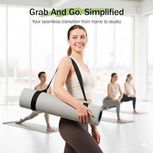 Slim Panda Yoga Mat Straps for Carrying, Adjustable Yoga Mat Carrier Sling Fits All Mats(Mat Not Included) - color: Black, size: 72 inches