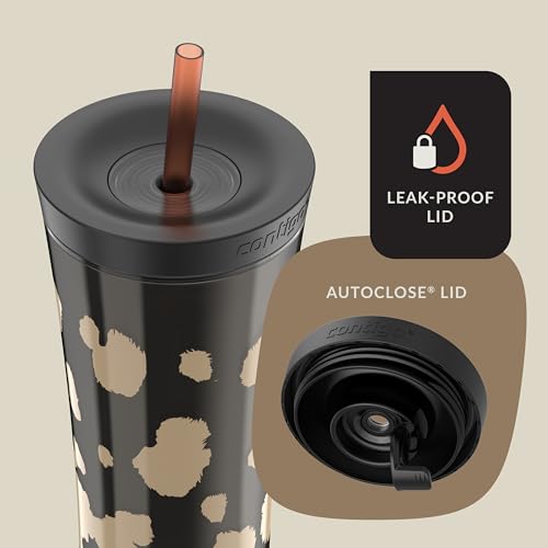 Contigo x Ally Love Shake & Go Tumbler, Autoclose Lid, Leak Proof, 20oz, Licorice - color: Licorice