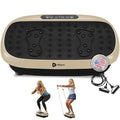 Lifepro HexaPlate Lite Vibration Plate Exercise Machine — Magnetic Acupoints, 99 Speeds & 10 Presets Vibration Platform Machine with Resistance Bands — Vibrating Plate for Lymphatic Drainage & Toning - color: Light Gold
