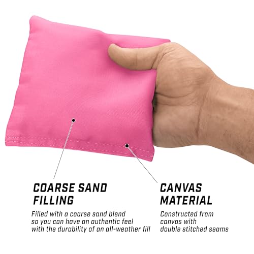 GoSports Classic Cornhole Bean Bags Set of 4-16 Colors Available - Regulation All Weather, Mix and Match - color: Pink