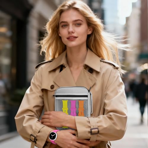 Silicone Bands with Storage Case Compatible for Samsung Galaxy Watch 8 Band 40mm 44mm/Galaxy Watch 8 Classic 46mm,No Gap Sport Wristband Breathable Replacement Strap Men Women