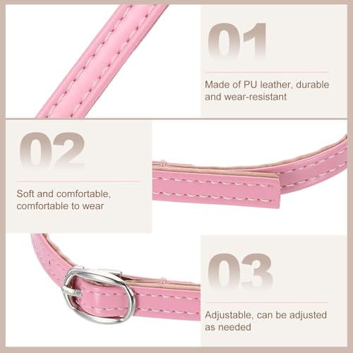 uxcell Replacement Ankle Strap for Heels Detachable Shoe Straps PU Leather Shoe Band - color: Piano Nude Pink