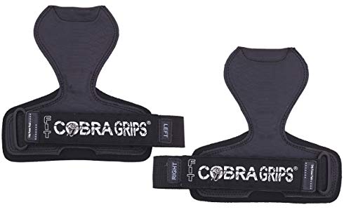 Cobra Grips Weight Lifting Gloves with Adjustable Neoprene Padded Wrist Wraps - Heavy Duty Alternative to Power Lifting Hooks for Deadlifts - color: FIT Black Sway Leather, size: 4.25 - 7.0"
