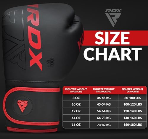 RDX Boxing Pads and Gloves Set, Maya Hide Leather Kara Hook and Jab Curved Focus Mitts with Punching Gloves for MMA, Muay Thai, Kickboxing Coaching, Martial Arts - color: Red, size: 8OZ