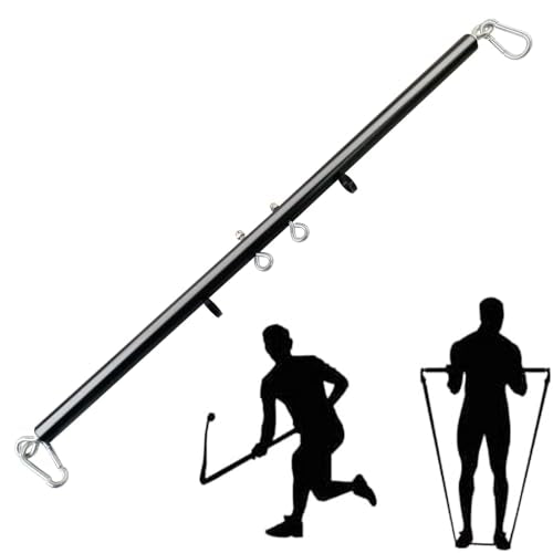 Spreader Bar Heavy Duty Stainless Steel Expandable Black Workout Bar for Home Gym Resistance Training Bar,Portable Detachable Pilates Kit
